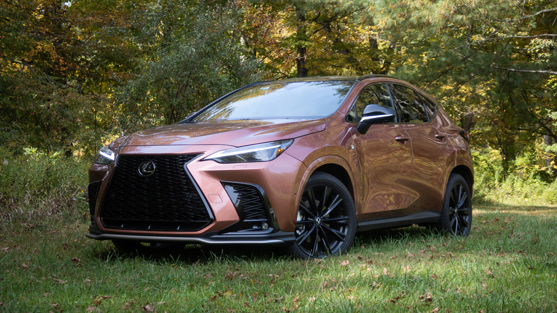 Lexus NX 350 F Sport vue de trois quarts avant.